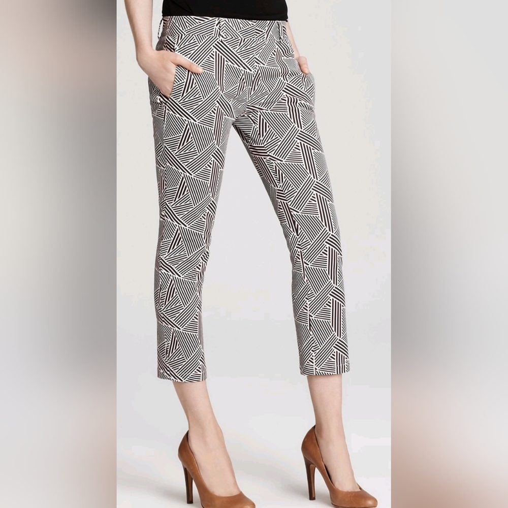 Theory Rochely Denim Bourgeois Print Cropped Pants Size 8 - Picture 10 of 10